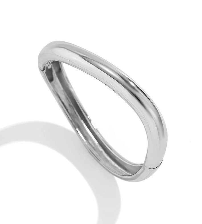 Curved Glossy Geometric Bracelet for Women