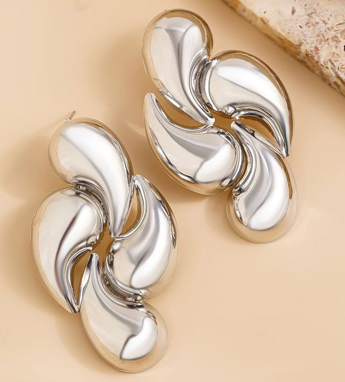 Geometric Drop Metal Earrings for Women