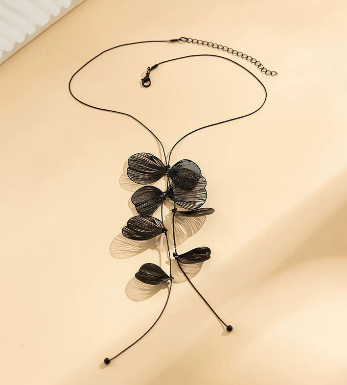 Bohonaut Ginkgo Leaf Gold plated Tassel Necklace For Women for Women