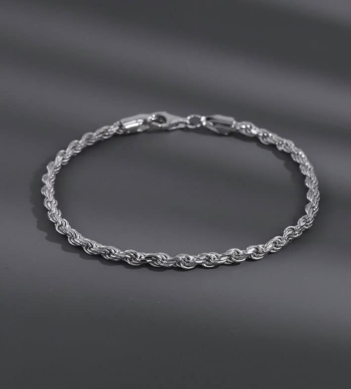 Bohonaut Twisted Hip Hop Beaded Silver Bracelet Boho Streetwear for Women
