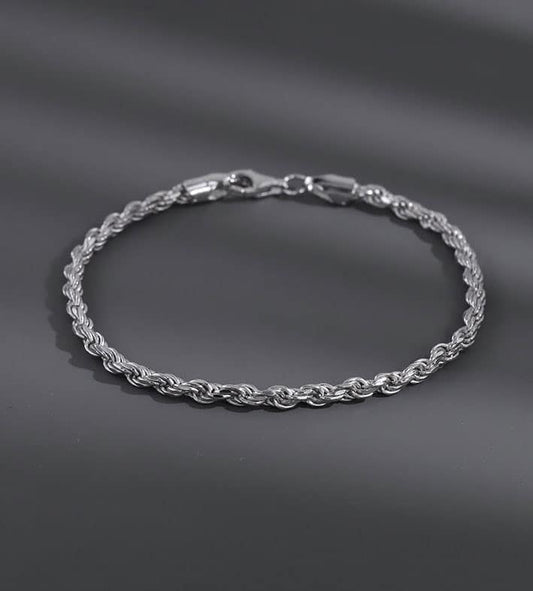 Bohonaut Twisted Hip Hop Beaded Silver Bracelet Boho Streetwear for Women