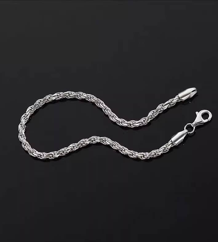 Bohonaut Twisted Hip Hop Beaded Silver Bracelet Boho Streetwear for Women
