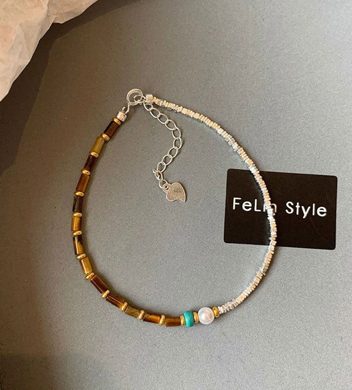 Irregular Tiger Eye Turquoise Bracelet for Women