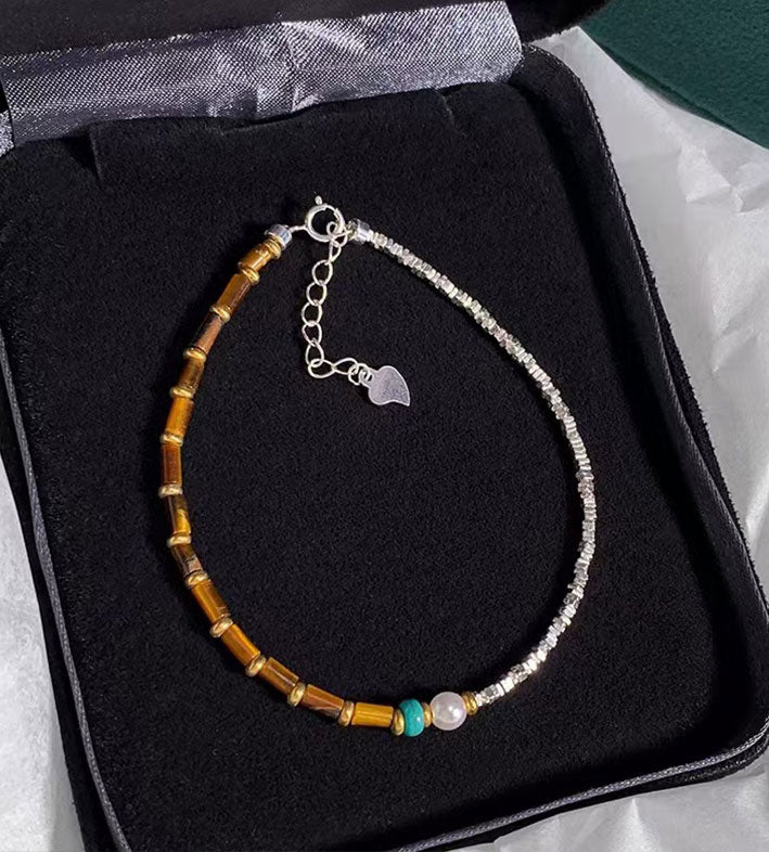 Irregular Tiger Eye Turquoise Bracelet for Women