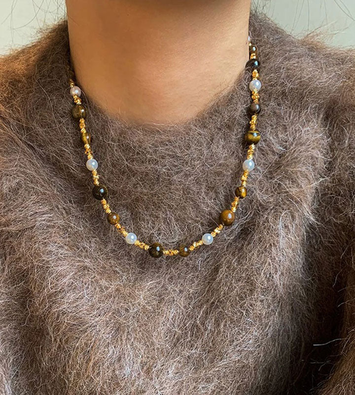 Maillard Aurora Tiger Eye Necklace for Women