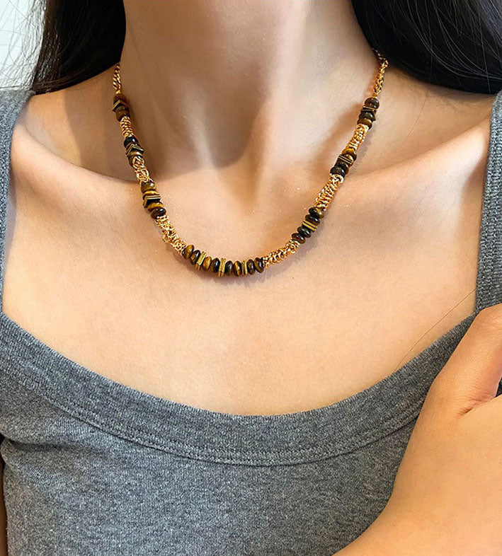 Medieval Tiger’s Eye Necklace for Women