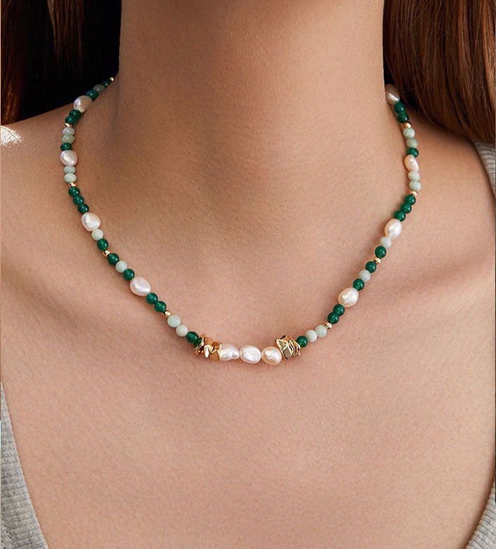 Stone Baroque Pearl Necklace for Women
