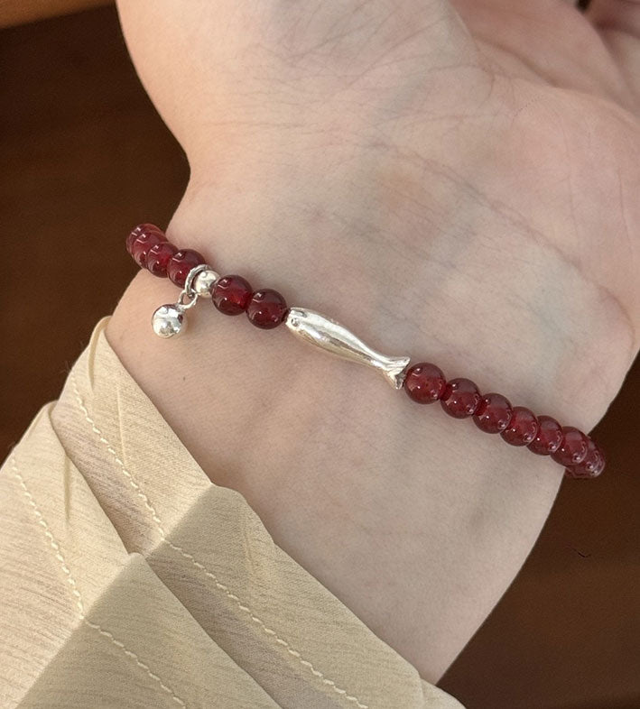 Handmade Koi Onyx Beaded Bracelet for Women