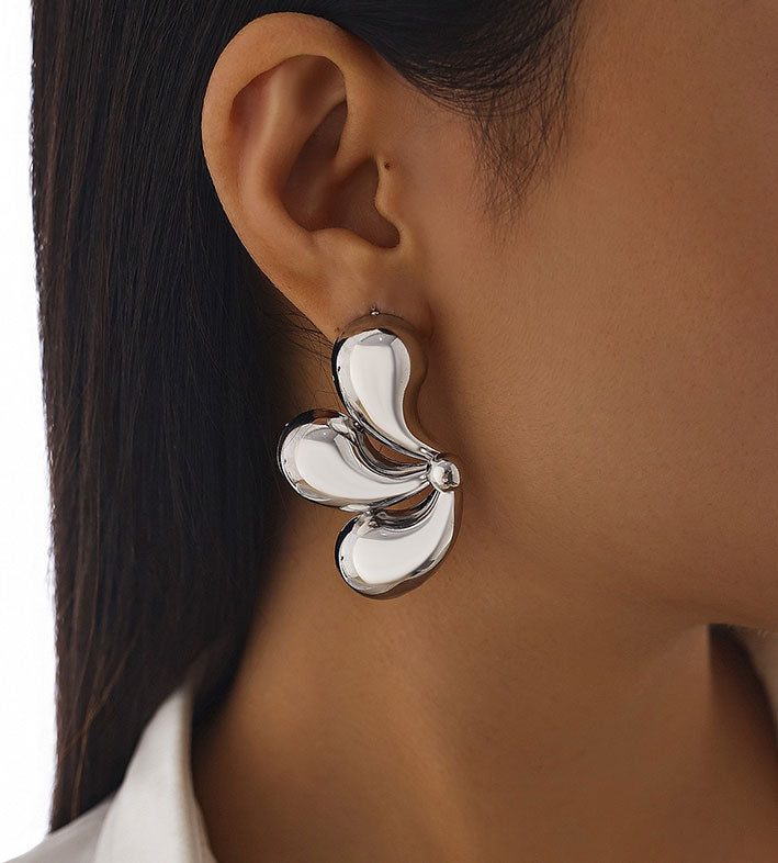 Three-petal Drop Flower Earrings for Women