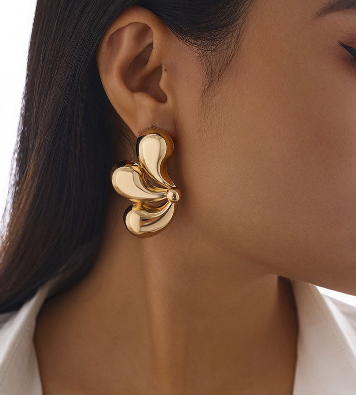 Three-petal Drop Flower Earrings for Women
