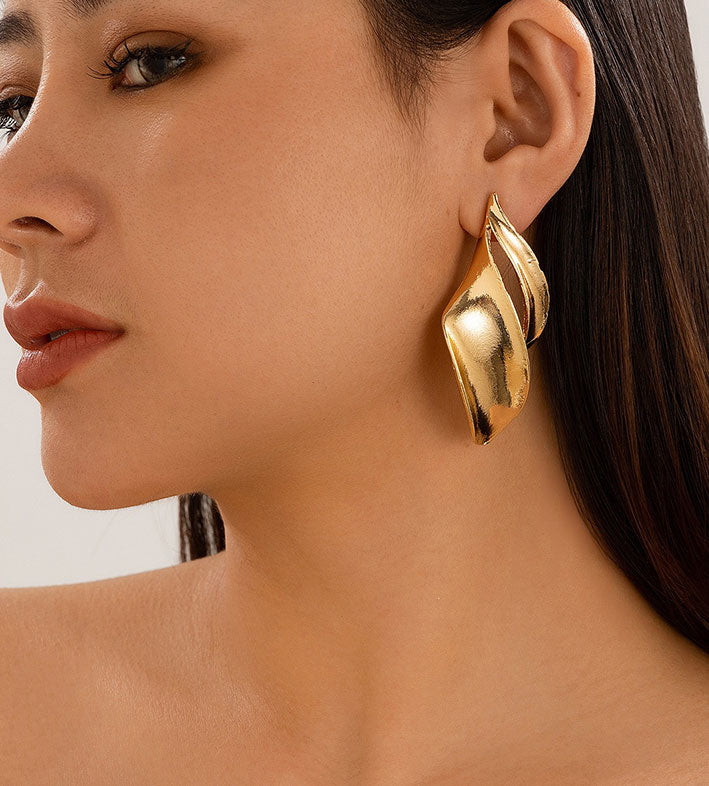 Twisted Leaf Earrings for Women