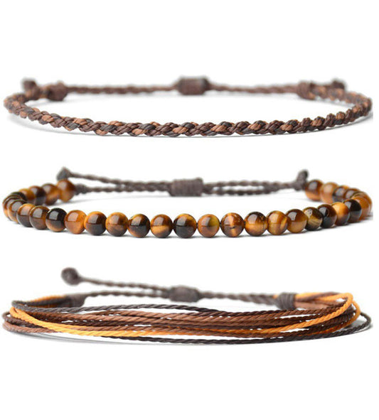 Yellow Tiger Eye Handwoven Bracelet for Women