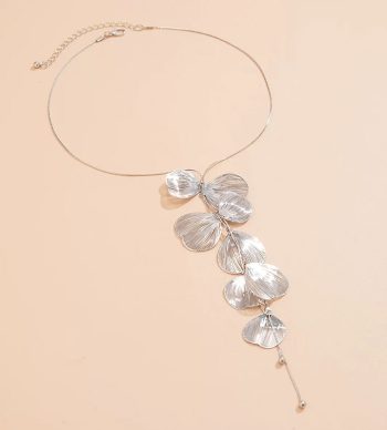 Ginkgo Leaf Gold Tassel Necklace