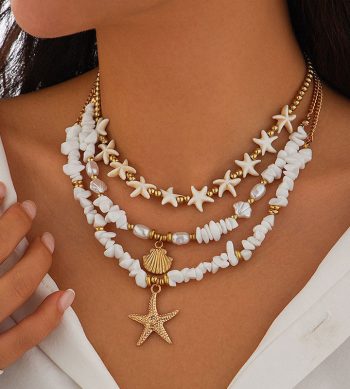 Irregular Seastar Shell Baroque Necklace