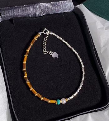 Irregular Tiger Eye Turquoise Bracelet