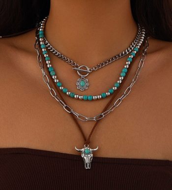 Oxen Head Cross-Link Necklace