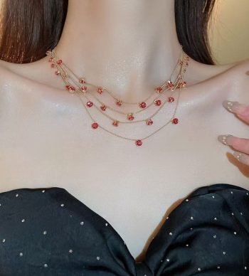 Dopamine Colorful Multi-layered Collarbone Chain
