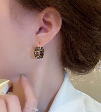 French Square Crystal Earrings